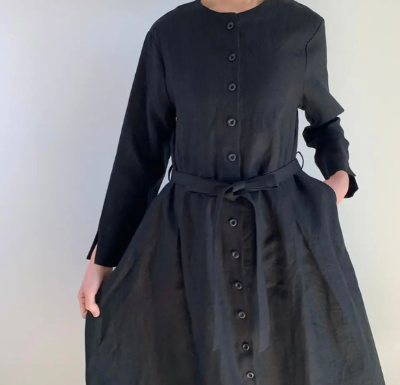 前開き2way・ベルトつきワンピース(black) 11枚目の画像