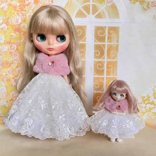 白いドレス 1／6ドール用 (りかちゃん、ブライスさん等) おもちゃ