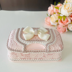 再販♡エレガントなダマスク柄のウェットティッシュケース（ベージュ
