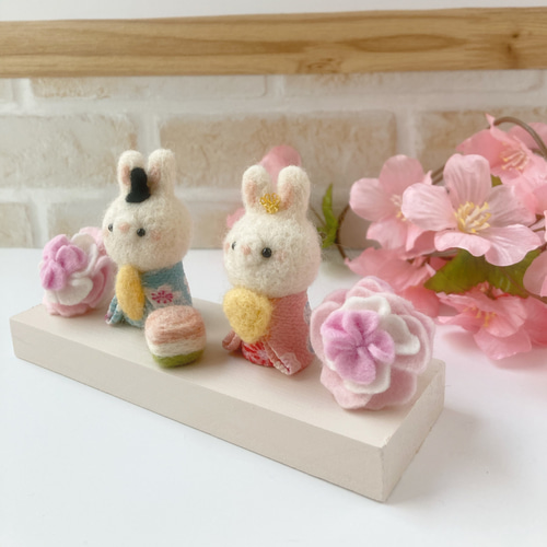 羊毛フェルト　ひな祭り　つばき ひな祭りハムスター 羊毛フェルト - hapipupetto（はぴぷぺっと