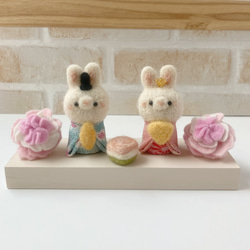 ✿羊毛フェルト✿くまさんとうさぎさんのHappy Wedding♡✿ハート✿