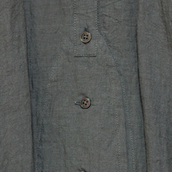 リネン生地ヴィンテージライクシャツワンピース　藍海松色（あいみるちゃいろ） 5枚目の画像