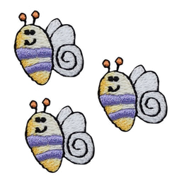 アップリケワッペン スマイル みつばち 3枚 UI ミツバチ 蜜蜂 昆虫 入園 入学 W-0475 1枚目の画像