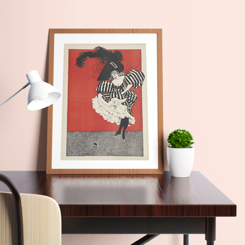 NO.9】ネズミにびっくりする女性アートポスター☆ヴィンテージおしゃれ