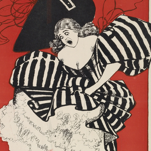 NO.9】ネズミにびっくりする女性アートポスター☆ヴィンテージおしゃれ