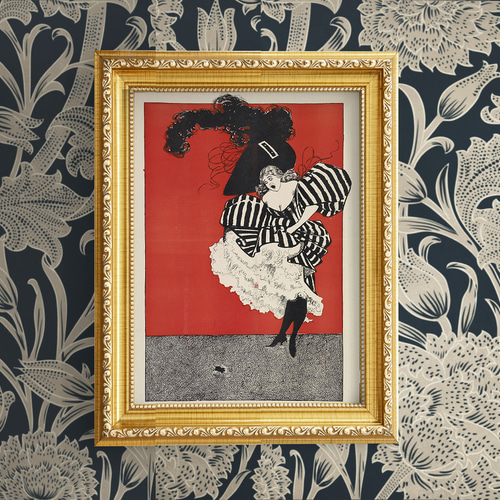 古いポスター　とってもお安くしました NO.9】ネズミにびっくりする女性アートポスター☆ヴィンテージおしゃれ