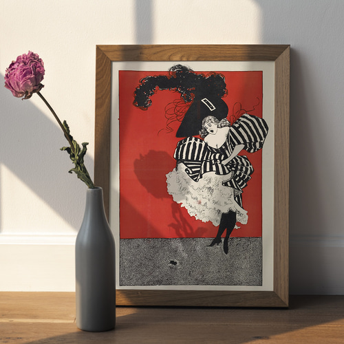 NO.9】ネズミにびっくりする女性アートポスター☆ヴィンテージおしゃれ