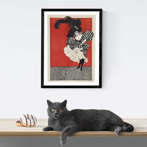 NO.9】ネズミにびっくりする女性アートポスター☆ヴィンテージおしゃれ