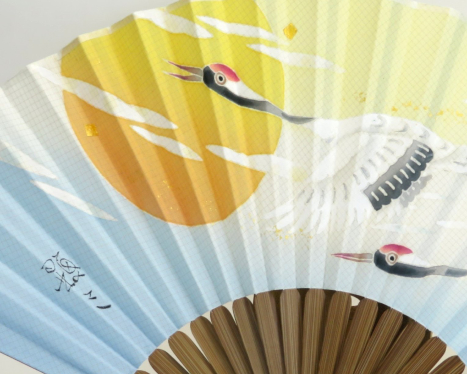 【双鶴】扇子　　　　新築　結婚祝いのインテリアとしての贈り物にいかがでしょうか。四季の飾りの和雑貨