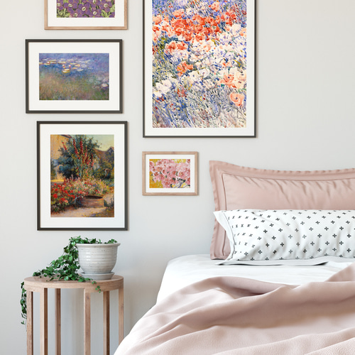 花の絵 花柄 ボタニカルアート 絵画 ガーデニング 庭 花 フラワー NO.11】花の庭園絵画アートポスター☆ガーデニングインテリア