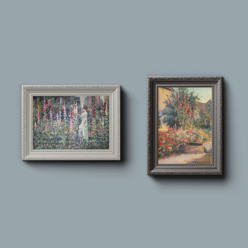 花の絵 花柄 ボタニカルアート 絵画 ガーデニング 庭 花 フラワー NO.11】花の庭園絵画アートポスター☆ガーデニングインテリア