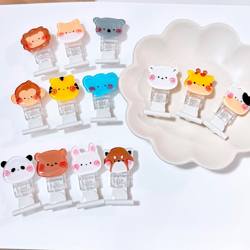 動物さん 名札クリップ【うさぎ くま パンダ トラ】入園入学 その他