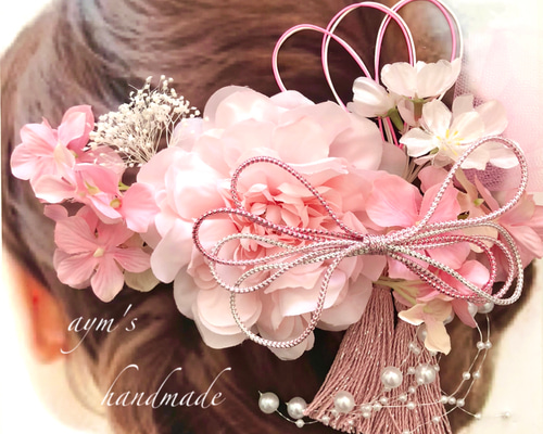 ピンク　和装髪飾り　振袖髪飾り　成人式髪飾り　着物髪飾り　色打掛髪飾り　結婚式 特集掲載】大人気♡桜 ピンク 和装 髪飾り 振袖 着物 袴 色打掛 成人式