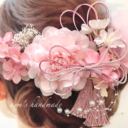 髪飾り♡ピンクお花