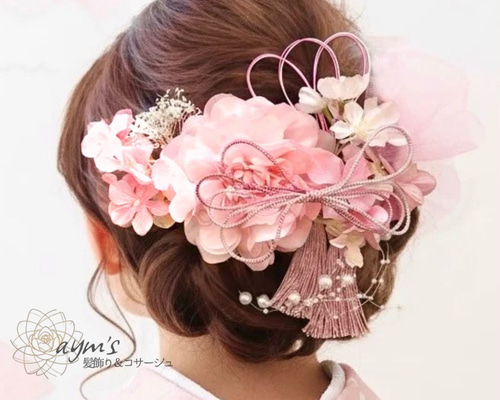 特集掲載】大人気♡桜 ピンク 和装 成人式用髪飾り 振袖 着物 袴 色打