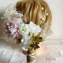 ローポニーテール シリーズ 1★結婚式 成人式 ウェディング ヘッドドレス 髪飾り 1枚目の画像