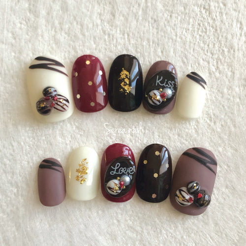 バレンタインネイルチップ♡[チョコ] ネイルチップ（つけ爪） Serea