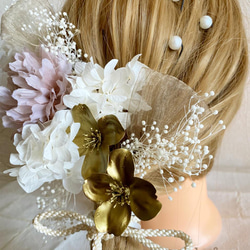 ローポニーテール シリーズ  3 ★結婚式 成人式 ウェディング ヘッドドレス 髪飾り 5枚目の画像