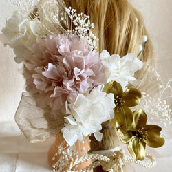 ローポニーテール シリーズ  3 ★結婚式 成人式 ウェディング ヘッドドレス 髪飾り 4枚目の画像