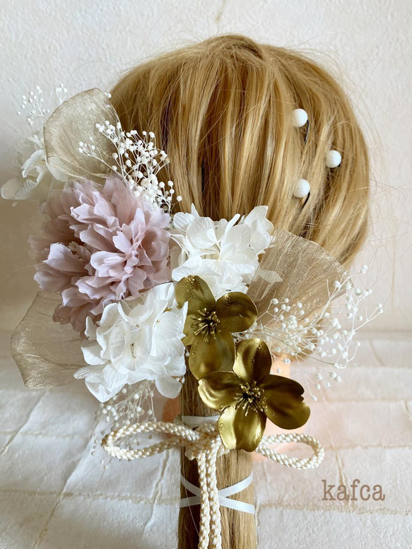 ローポニーテール シリーズ  3 ★結婚式 成人式 ウェディング ヘッドドレス 髪飾り 2枚目の画像