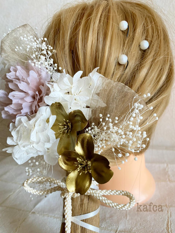 ローポニーテール シリーズ 3♡結婚式 成人式 ウェディング ヘッドドレス 髪飾り 5枚目の画像