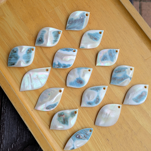 夜光貝磨きアクセサリー作りキット ✳【 リーフ 】 キット 夜光貝