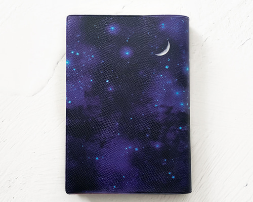星空の本革手帳カバー A5 夜空 レザー 星座 文房具