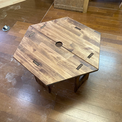 ミニヘキサテーブル　30cm        アウトドアテーブル　組み立てテーブル（プロフィール必読） 1枚目の画像