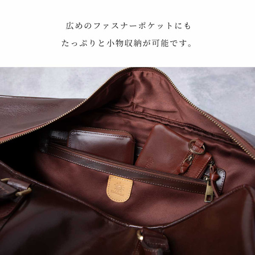 ショルダー付き ボストンバッグ ビジネスバッグ 旅行 防水 本革 ネロ