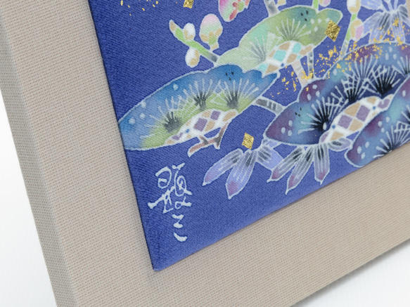 【松竹梅】染パネル　伝統工芸品⋆結婚祝い⋆銀婚式⋆新築祝い⋆正月飾り⋆インテリアとして日本の四季を楽しんで。　 3枚目の画像