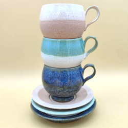 【陶器】◆TVチャンピオン陶芸王が作る器・究極のコーヒーカップ完了型＆ソーサー『瑠璃唐津』 6枚目の画像
