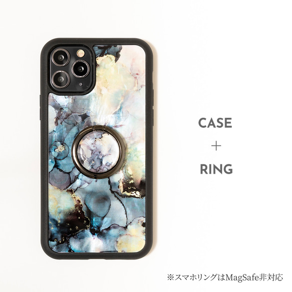 iPhone17 対応☆ 天然貝 螺鈿アート【iPhone/Galaxy対応】 マーブル・モード ｜HQ スマホケース 8枚目の画像