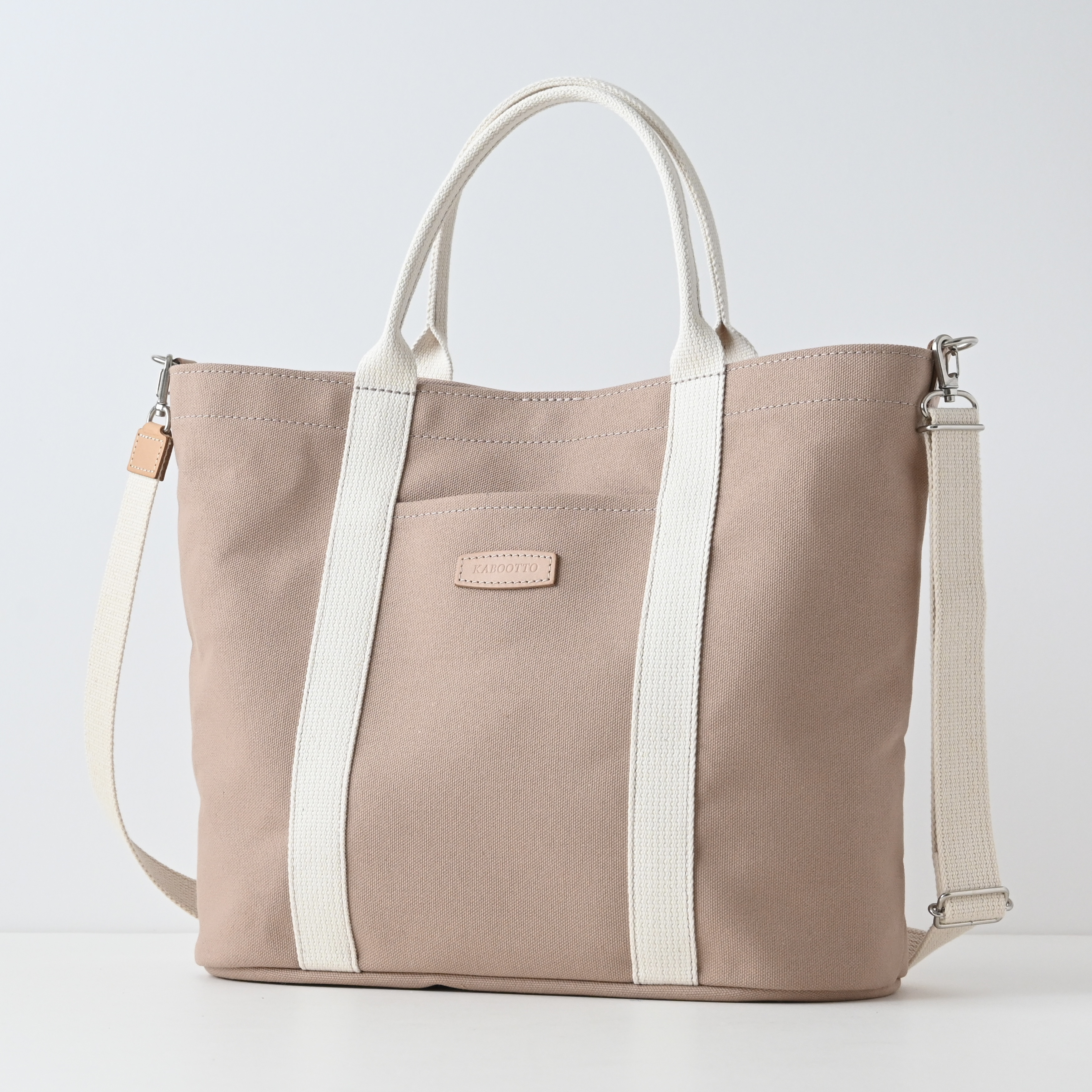 当店人気No,1☆A4サイズ/筒状ポケットでボトルや傘が倒れず便利！ 嬉しい2wayのトート#ミルクティーベージュ