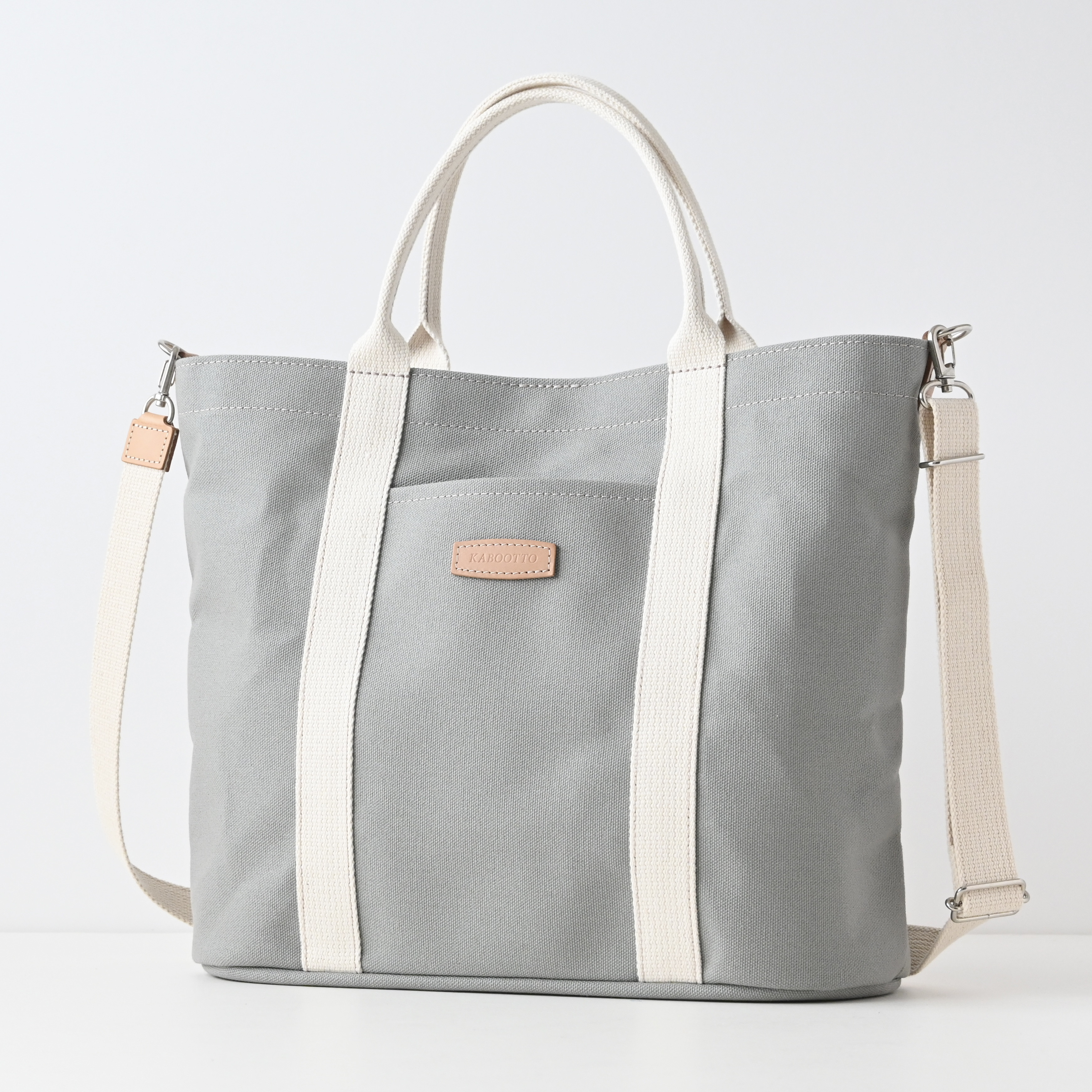 A4サイズ/筒状ポケットでボトルや傘が倒れず便利！ 嬉しい2wayのトート#グレー