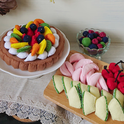 受注製作】フェルト ままごと ケーキ タルトケーキ(ホール) おもちゃ