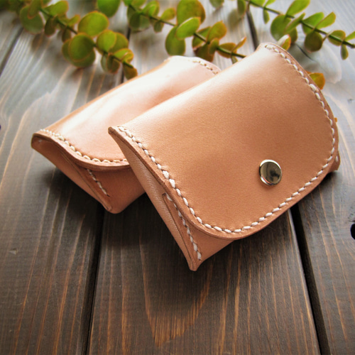 サドルレザーのコインケース 手縫い プレゼント 名前刻印 ラッピング  
