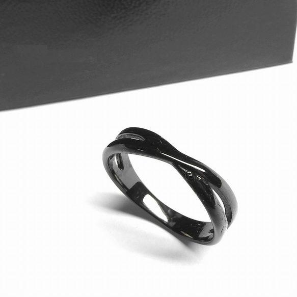 *新作*【単品】Black Hawaiian 2連 ペアリング 指輪 ステンレス メンズリング