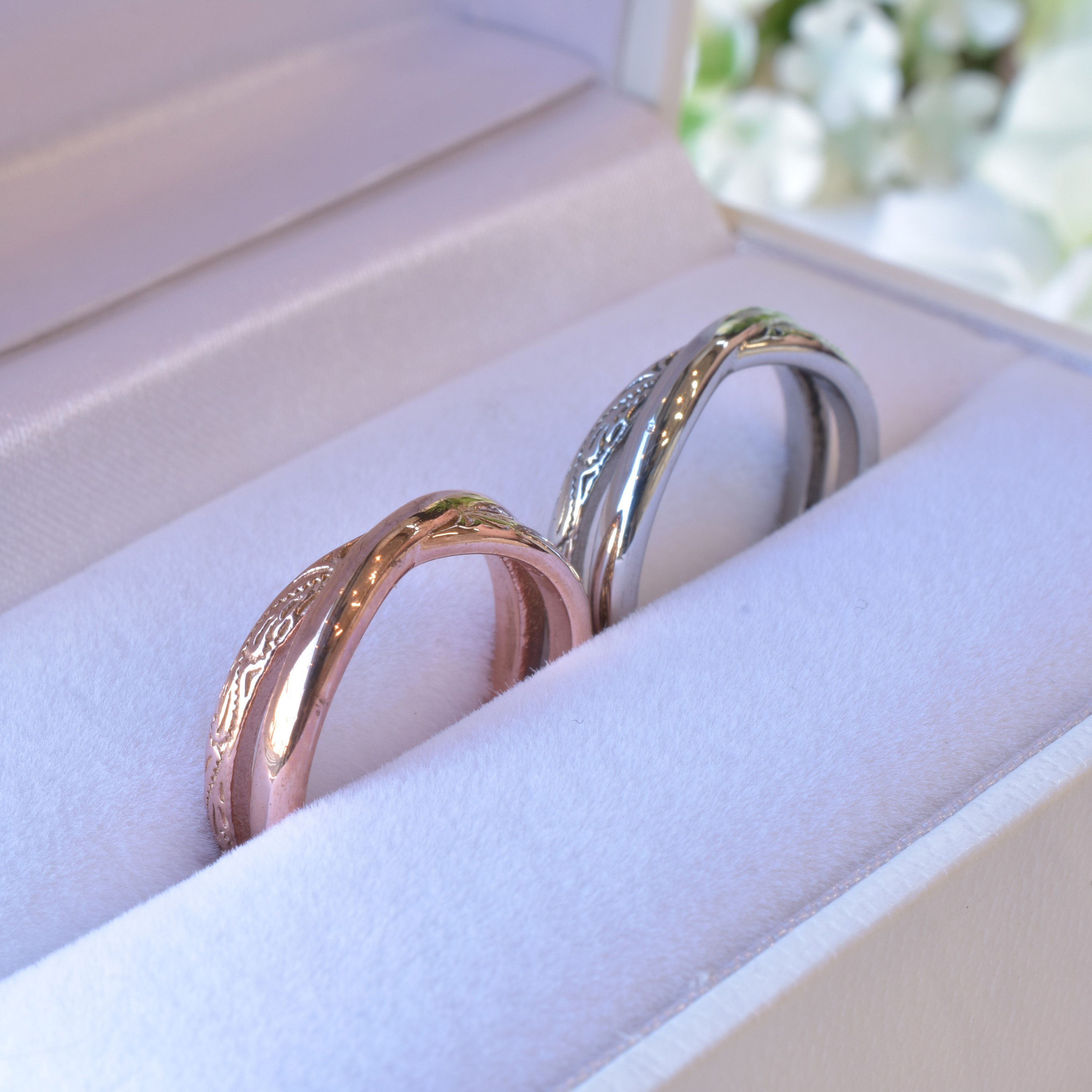 ハワイアンインフィニティペアリング 刻印無料 金属アレルギー対応 サージカルステンレス 結婚指輪 ブライダル 記念日