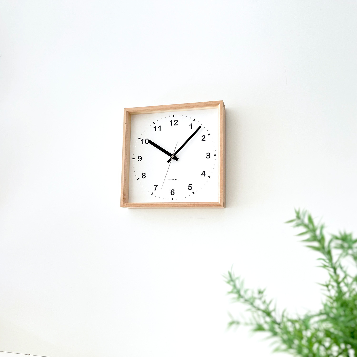 KATOMOKU muku square clock メープル km-37HM 掛け時計 木製 静か