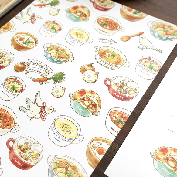 Letterset "Soup" スープのレターセット［秋冬の食べ物］ 3枚目の画像