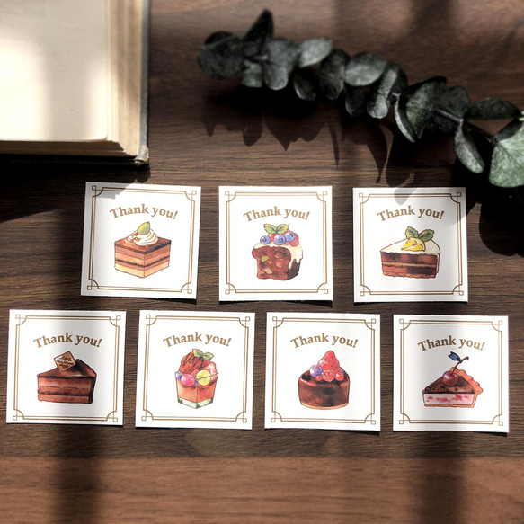 Thank you seal "Chocolate Cakes"【シール35枚入り】チョコレート バレンタイン 2枚目の画像