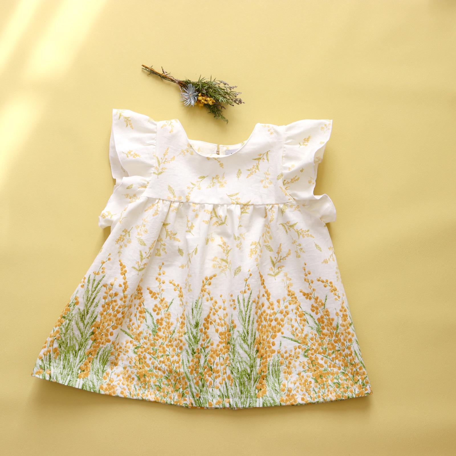 【2026年3月まで】 Girls 蝶々のようなフリル袖のブラウス/ミモザ