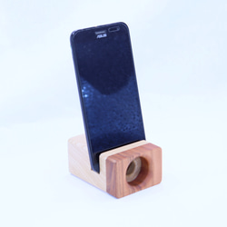 会津の天然木「スマホスタンド＆スピーカー」Aタイプ 13枚目の画像