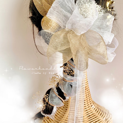 金箔付　 \ big ribbon ▶︎◀︎ /＊ふんわりゴールド　結婚式　卒業式　成人式　髪飾り　前撮り　振袖　袴 2枚目の画像