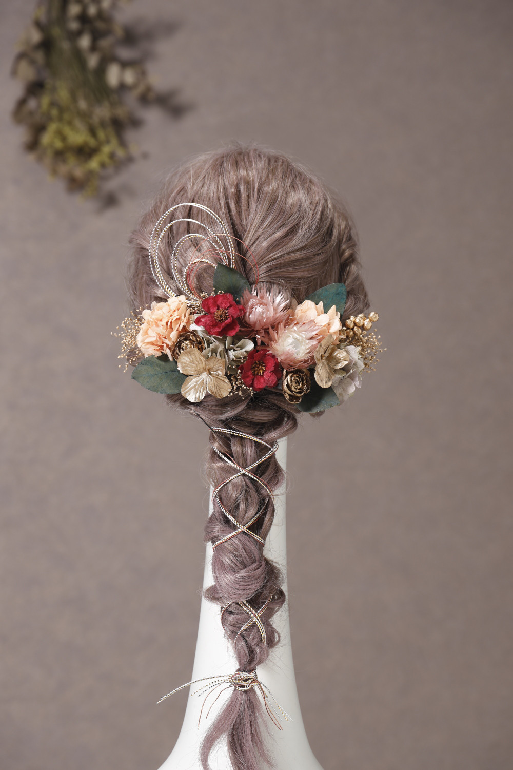 アネモネ髪飾り　ツートンモーブ　振袖　成人式　袴　白無垢　色打掛