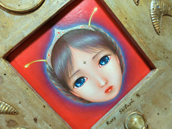 貴方のための絵　"YUnn"　幻想絵画　宇宙　油絵　一点物　不思議　宇宙人　シブヤ ルリ　Rury Shibuya 2枚目の画像