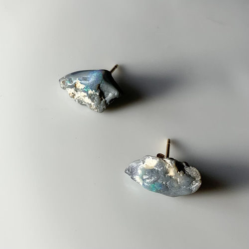 専用No.2455☆14KGF天然石ブラックオパールのピアス