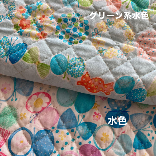 専用ページ　レッスンバッグ　水彩ちょうちょ 水色系・水彩ちょうちょ柄のレッスンバッグ ☆裏地なし その他入園