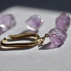粉紅紫水晶礦物寶石耳夾 [可用石頭/可用金屬配件] 手工天然石材配件 第1張的照片