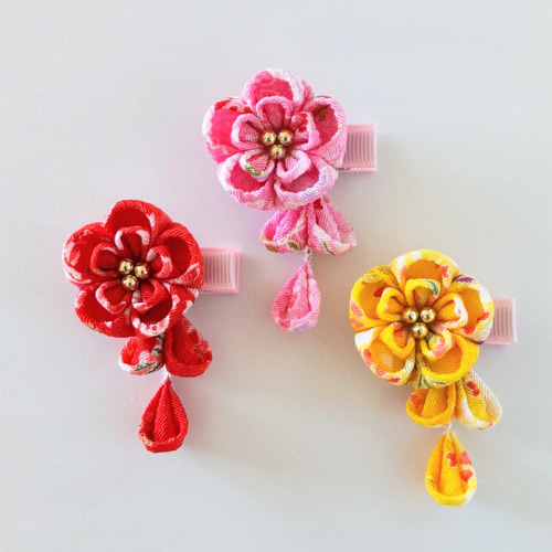 つまみ細工 髪飾り お試し価格/七五三.ひな祭り 初節句 ベビークリップ